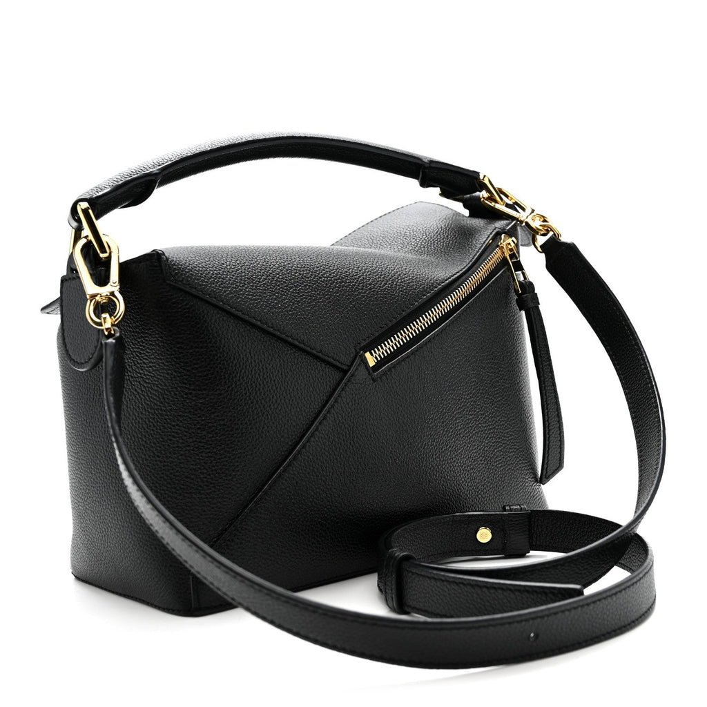 Calfskin Small Puzzle Edge Bag Black