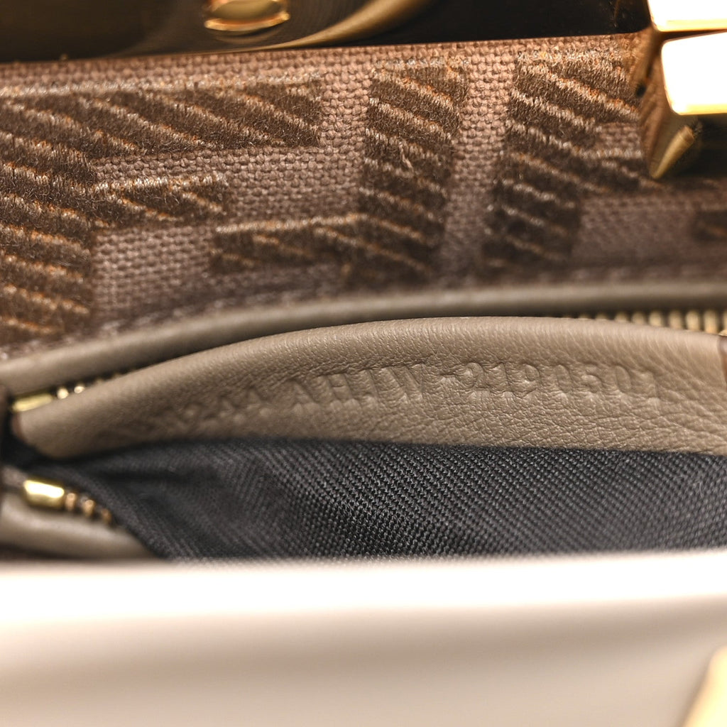 Vitello Seta Canvas FF Embroidered Mini Peekaboo Iconic Satchel Tartufo