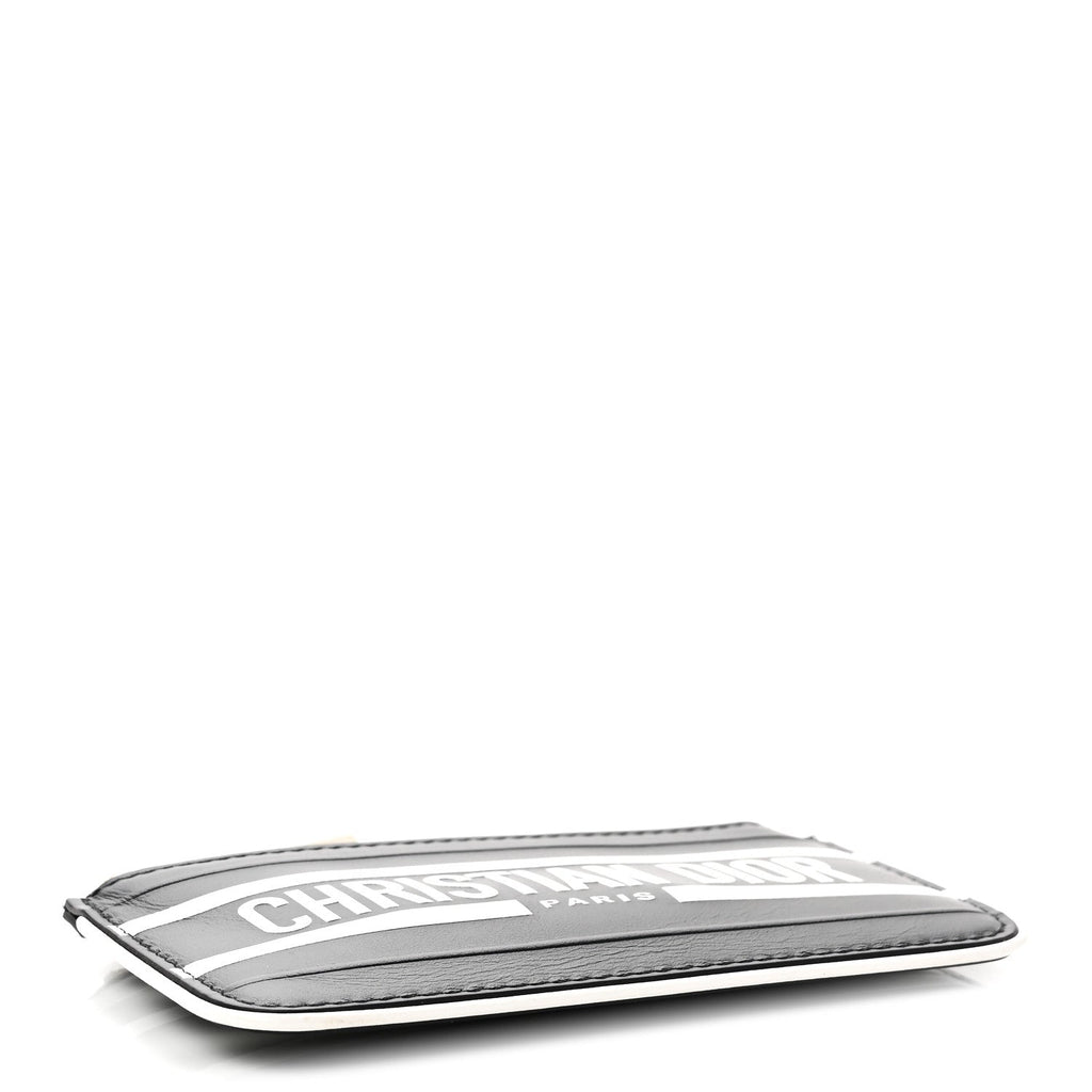 Calfskin Vibe Zip Key Wallet Blue White
