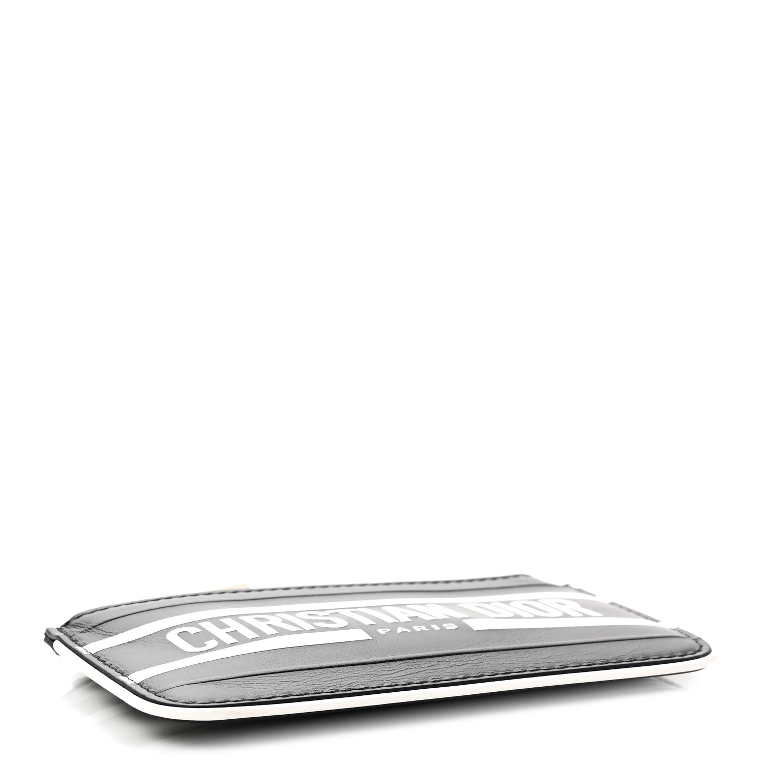 Calfskin Vibe Zip Key Wallet Blue White