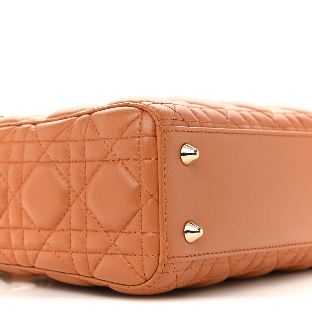 Lambskin Cannage Small Lucky Badges My Lady Dior Orange