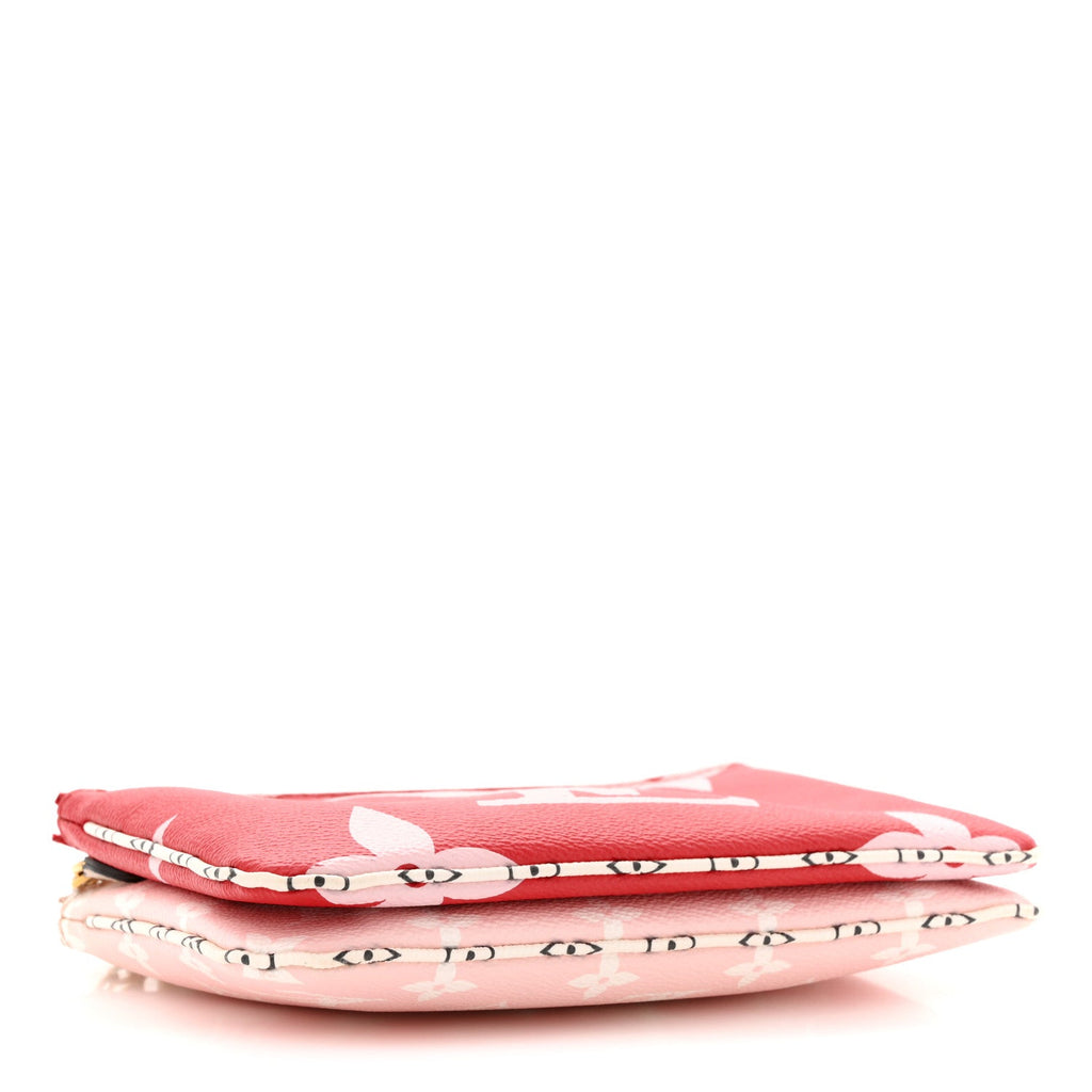 Monogram Giant Double Zip Pochette Rouge