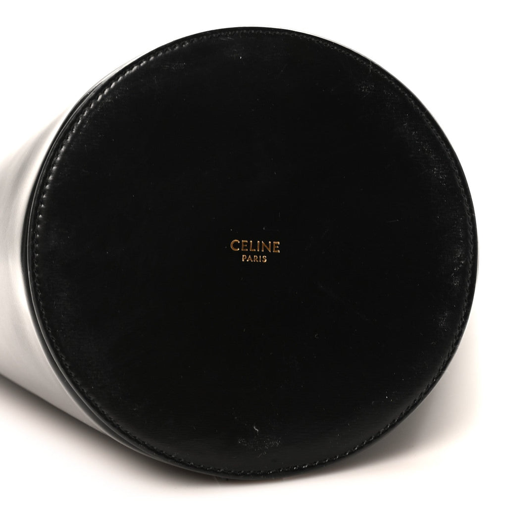 Shiny Calfskin Triomphe Bucket Bag Black