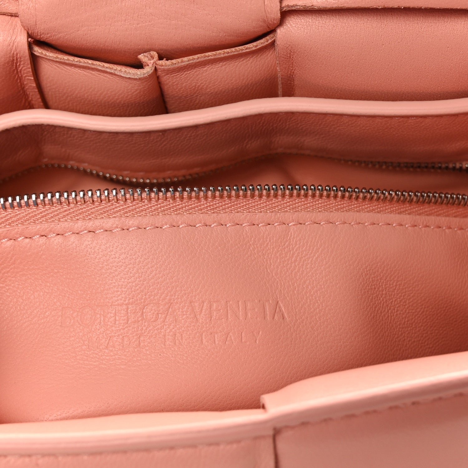 Nappa Maxi Intreccio Padded Cassette Crossbody Bag Peachy