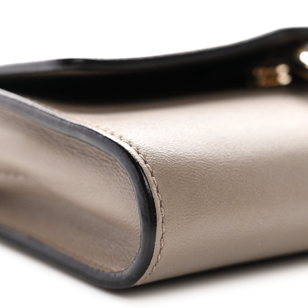 Suede Calfskin Mini Faye Shoulder Bag Motty Grey