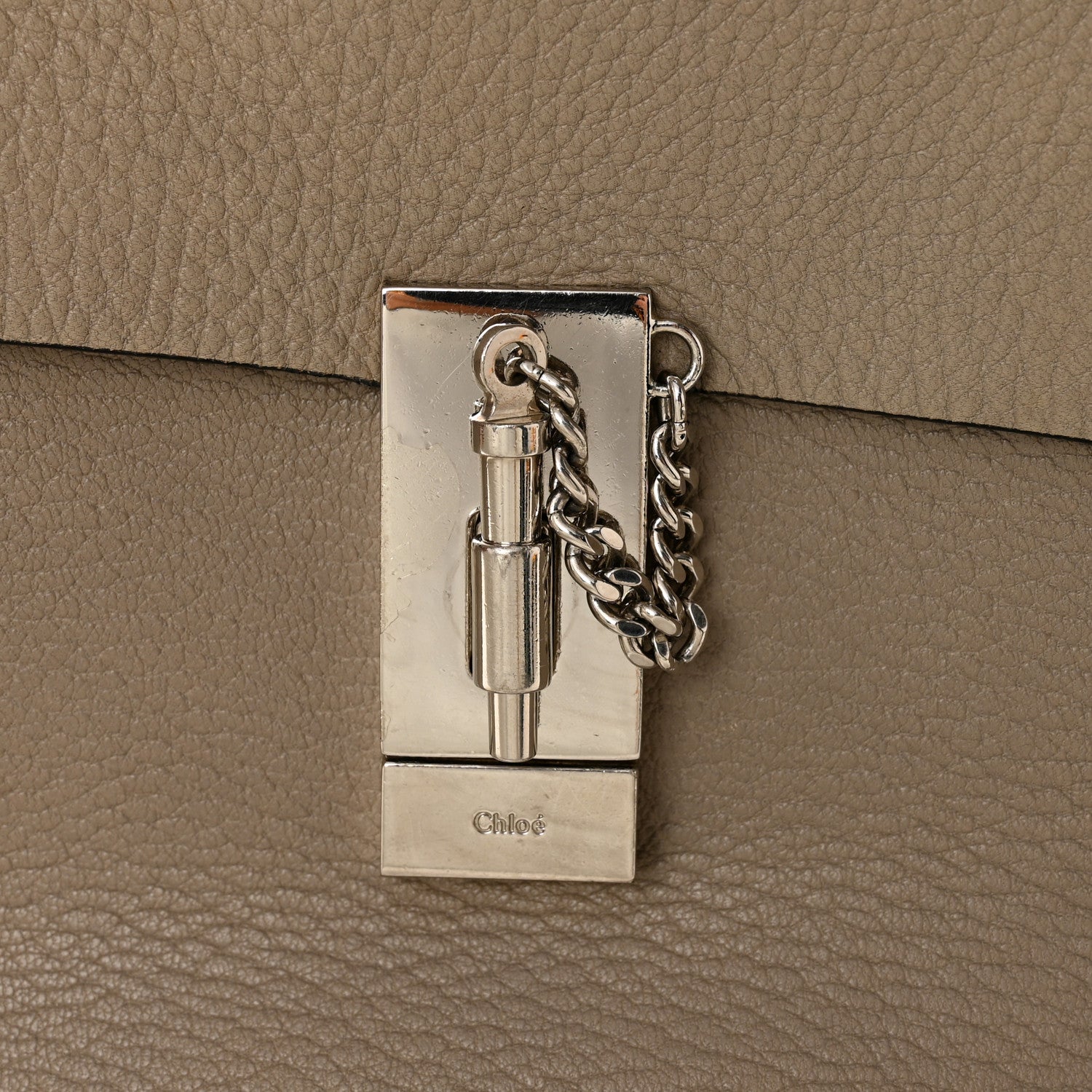 Grained Lambskin Drew Shoulder Bag Motty Grey