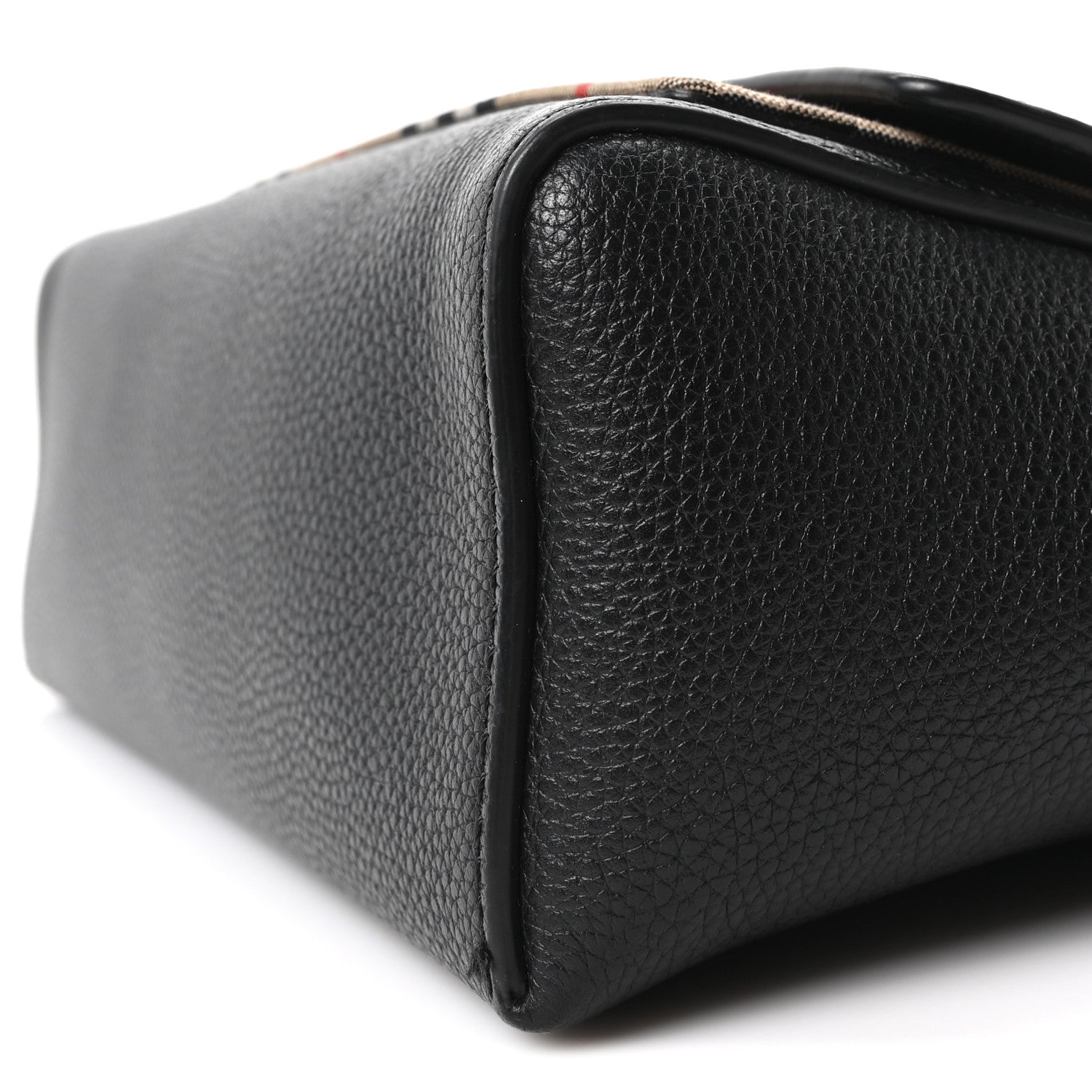 Coated Canvas Calfskin Vintage Check Medium Note Crossbody Bag Black