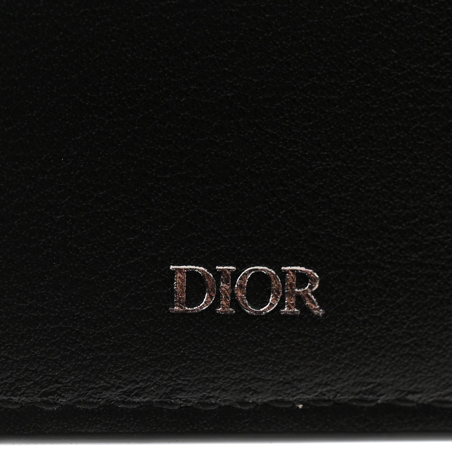 Grained Calfskin CD Icon Bifold Wallet Black