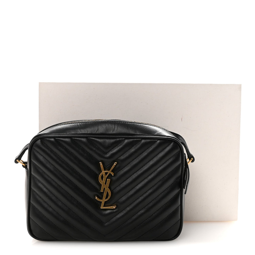 Calfskin Matelasse Monogram Lou Camera Bag Black