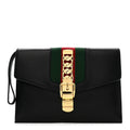 Calfskin Small Sylvie Wristlet Clutch Black