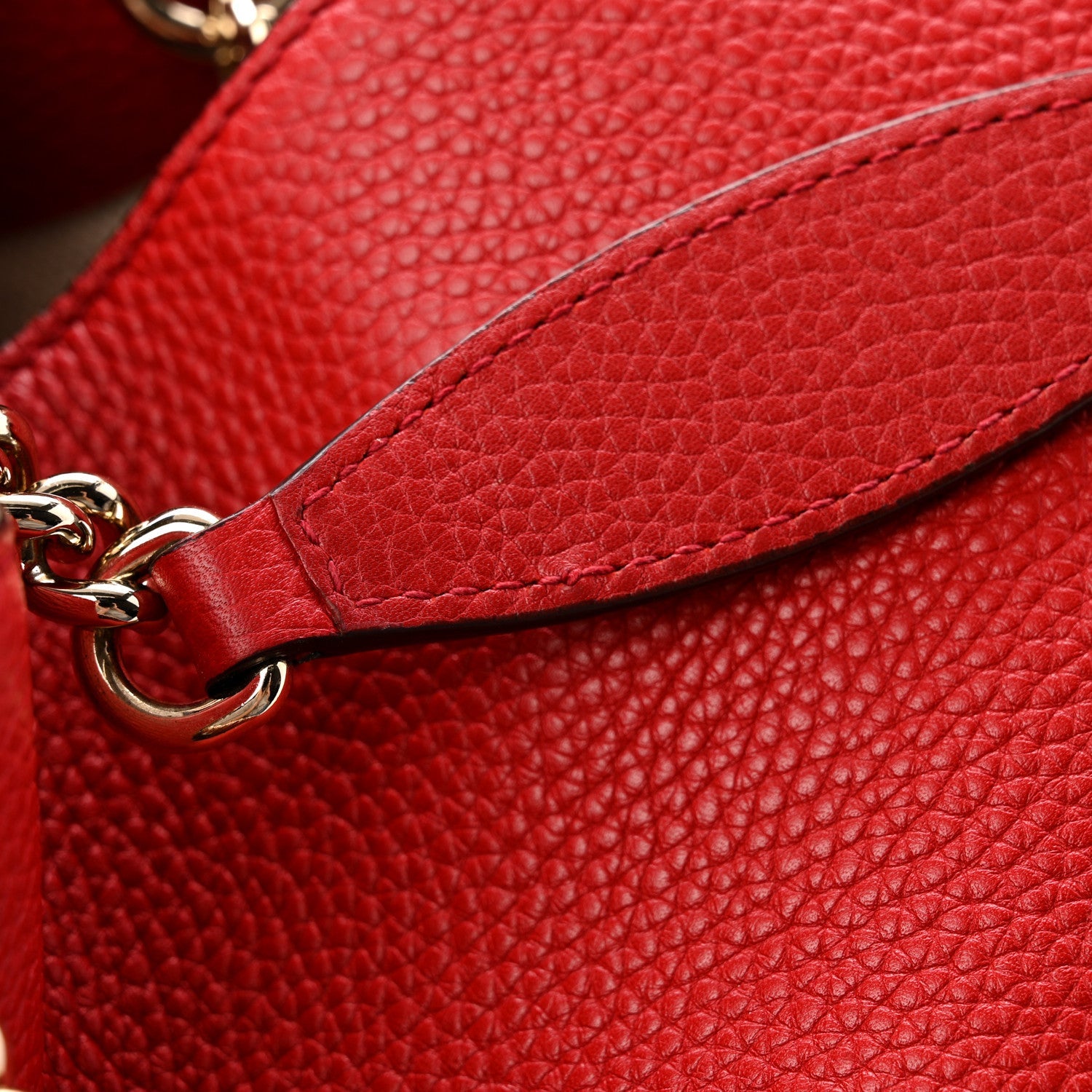 Cellarius Calfskin Medium Soho Chain Shoulder Bag Vibrant Red