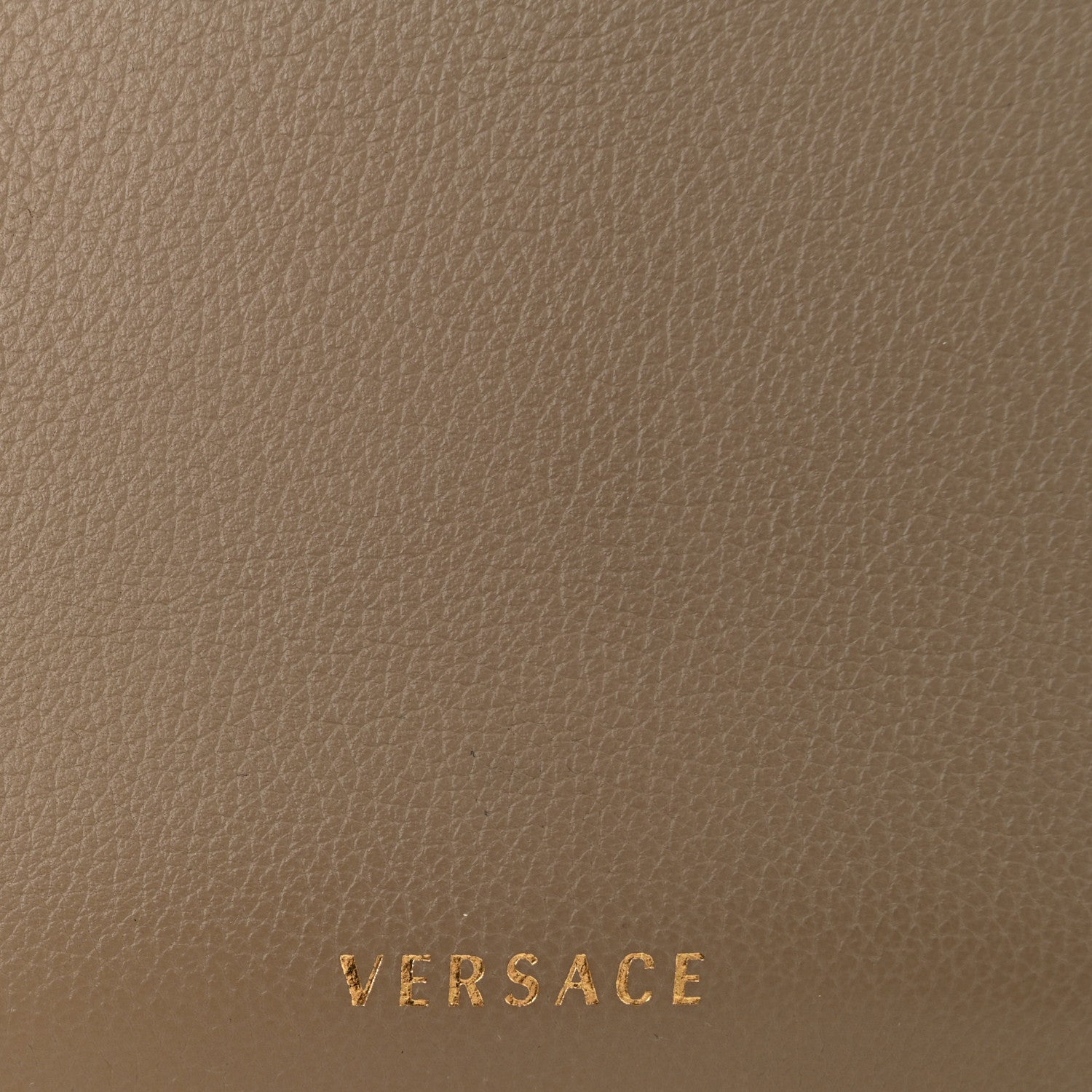 Grained Calfskin La Medusa Flap Shoulder Bag Taupe