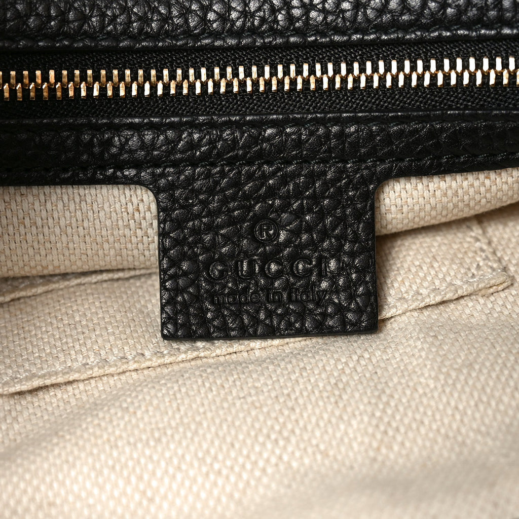 Pebbled Calfskin Medium Soho Chain Shoulder Bag Black