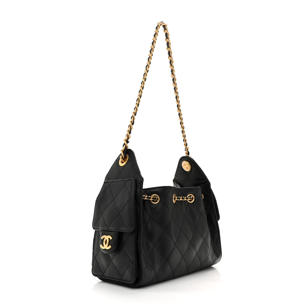 Caviar Quilted Mini Chanel 25 Handbag Black
