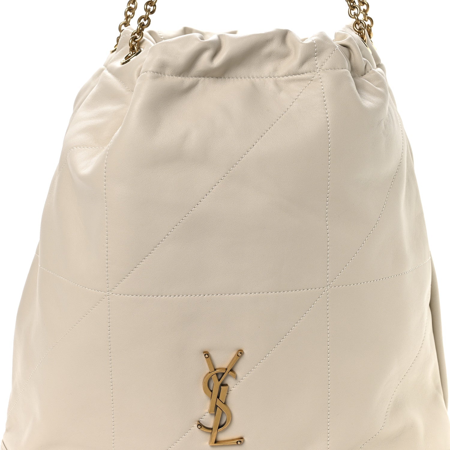 Lambskin Matelasse Monogram Large Jamie 4.3 Pochon Blanc Vintage