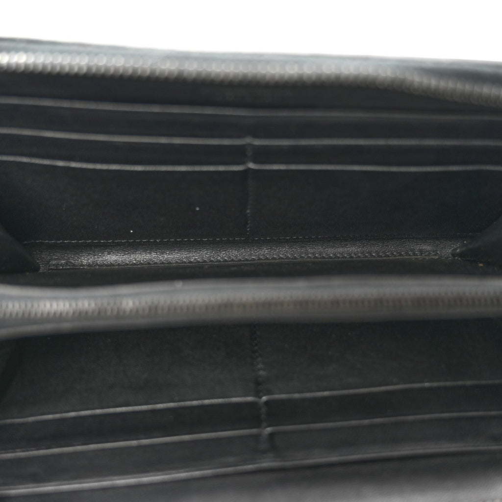 Nappa Intrecciato Zip Around Wallet Black