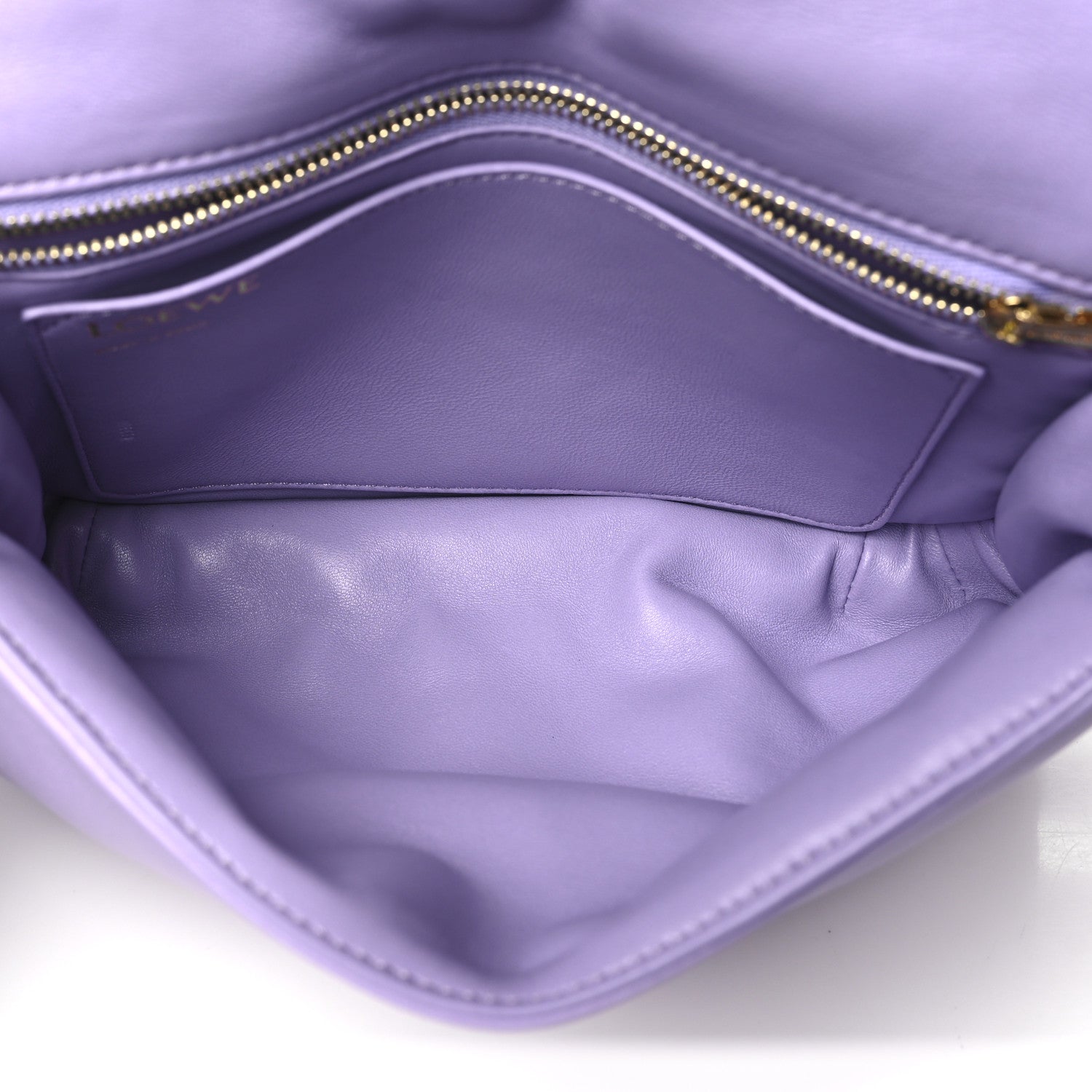 Lambskin Pleated Goya Puffer Bag Light Mauve