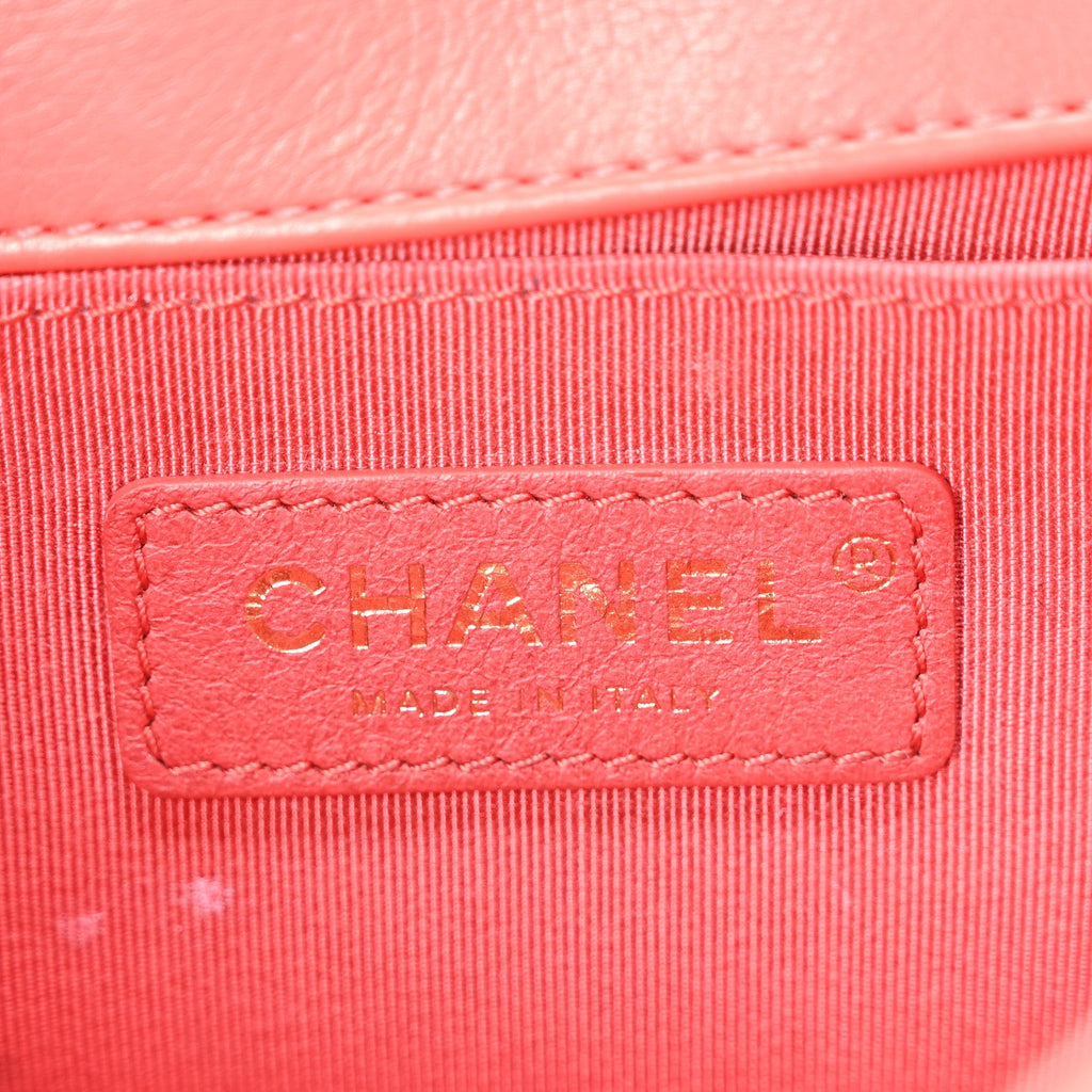 Calfskin Quilted Flap Waist Bag Red