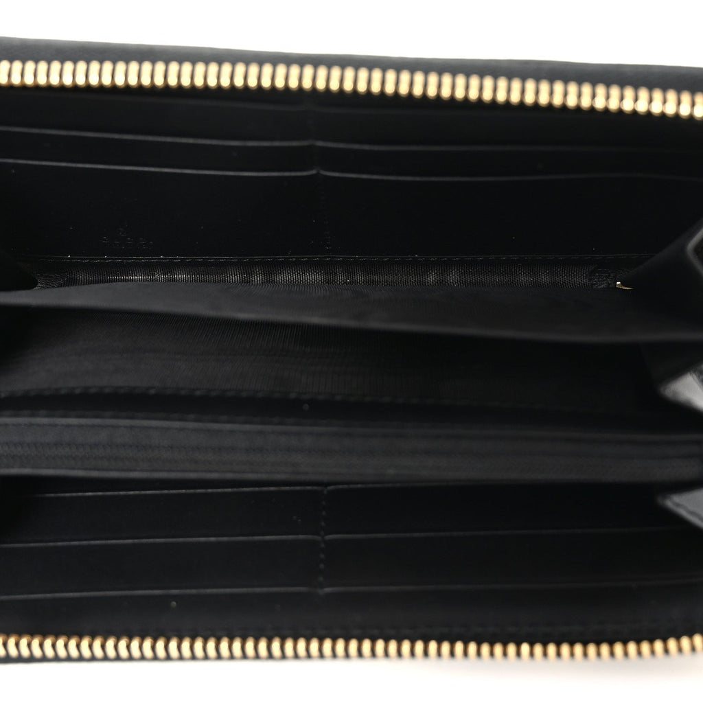 GG Supreme Monogram Bees Zip Around Wallet