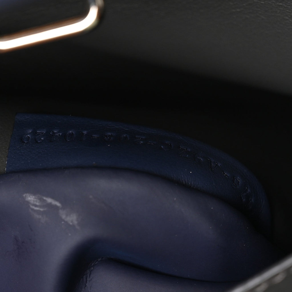 Calfskin Embossed Large Peekaboo Iconic Fit Satchel Blueberry