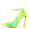 Patent Perle Debout Condorapik 100 Pumps 38 Fluo Yellow
