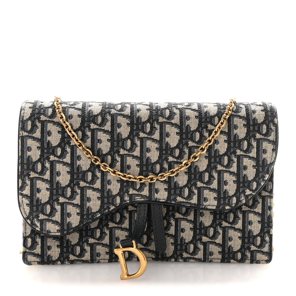 Oblique Saddle Chain Pouch Blue
