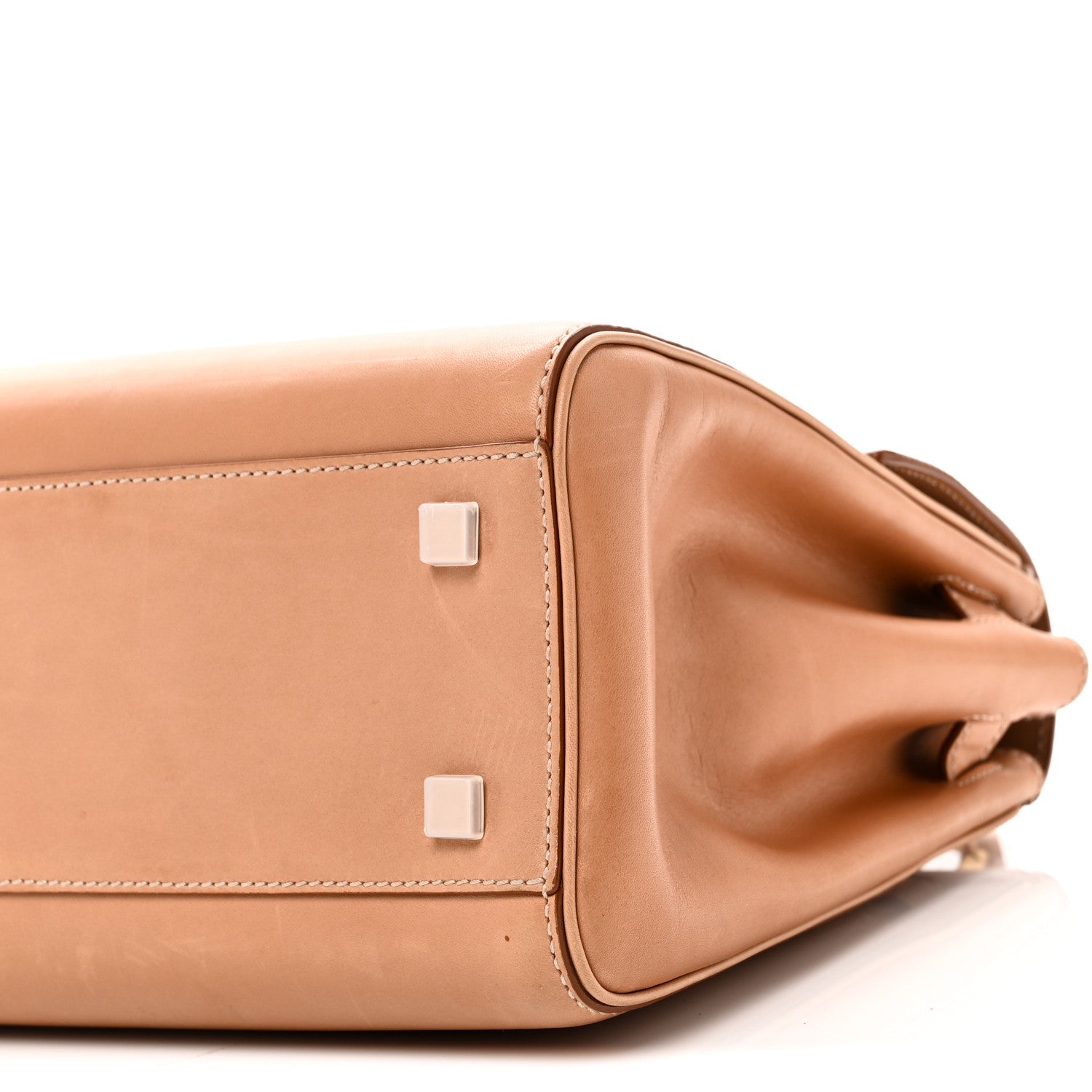 Smooth Vintage Calfskin Le Fermoir Top Handle Bag Vintage Brown