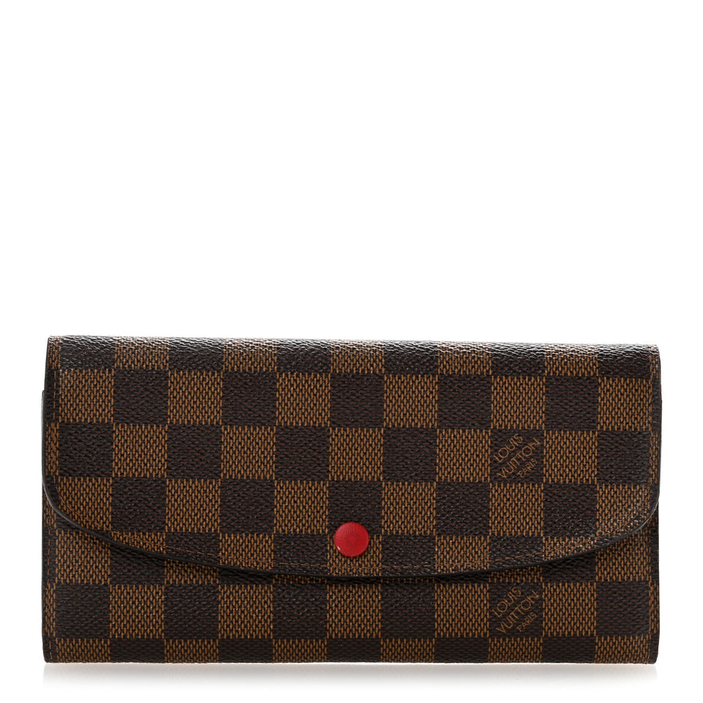 Damier Ebene Emilie Wallet Red