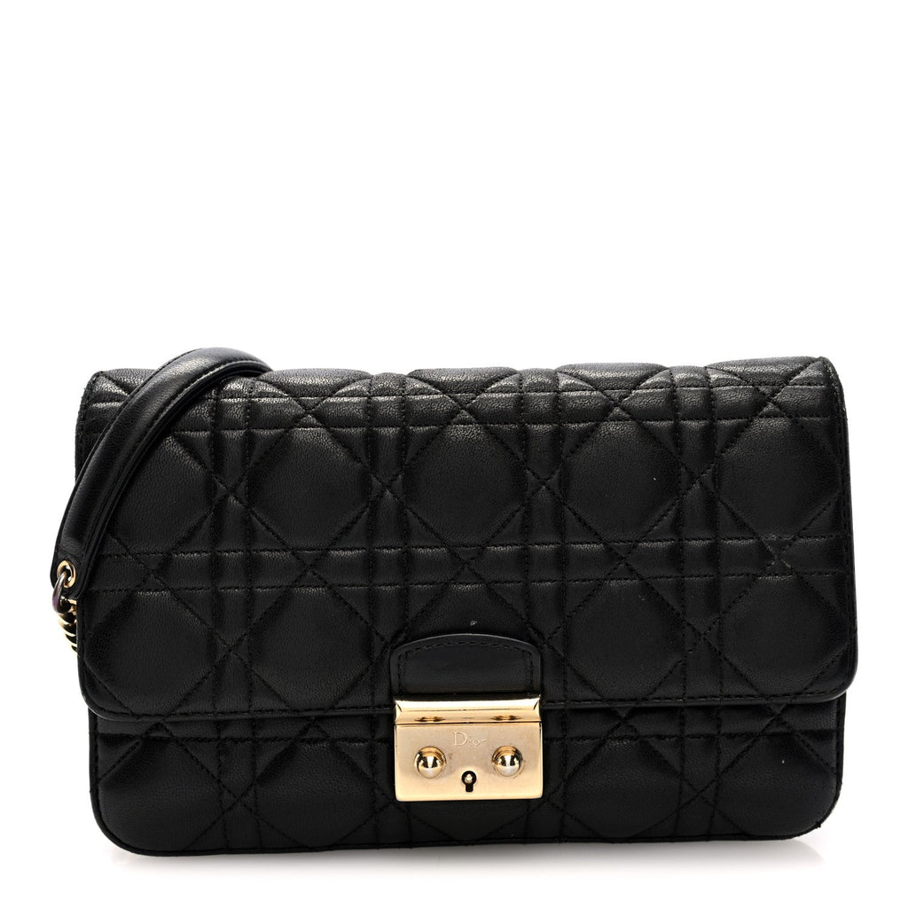Lambskin Cannage Medium Miss Dior Flap Black