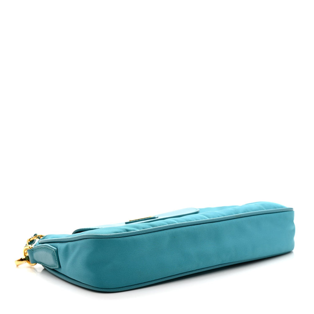 Tessuto Nylon Saffiano Crossbody Bag Turchese