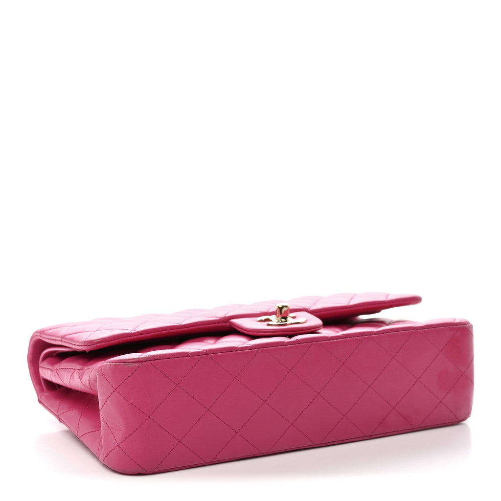 Lambskin Quilted Medium Double Flap Pink