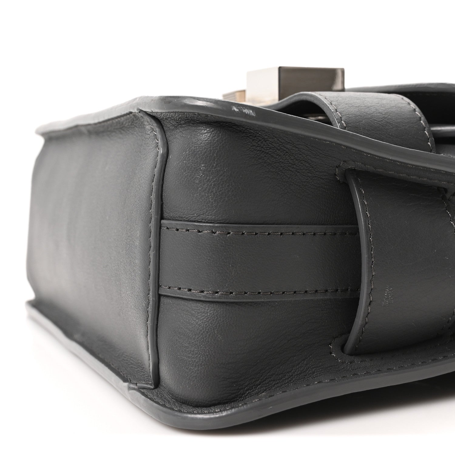 Calfskin Mini PS11 Classic Shoulder Bag Heather Grey