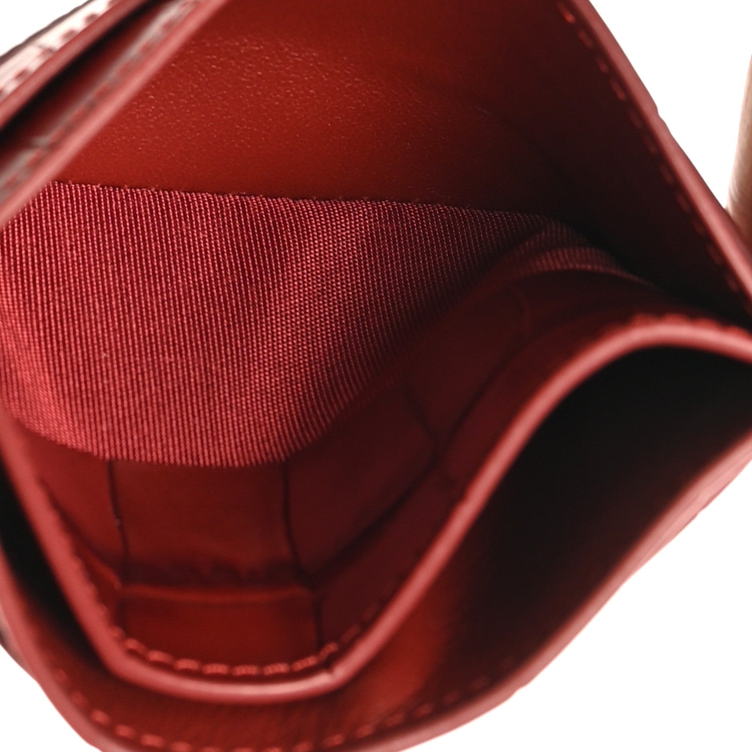 Calfskin Crocodile Embossed Crococo  Holder Burgundy