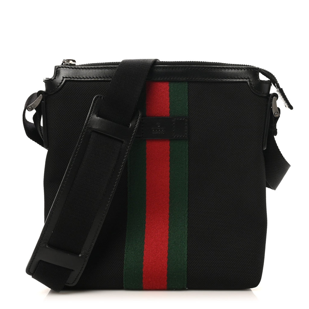 Canvas Web Messenger Bag Black
