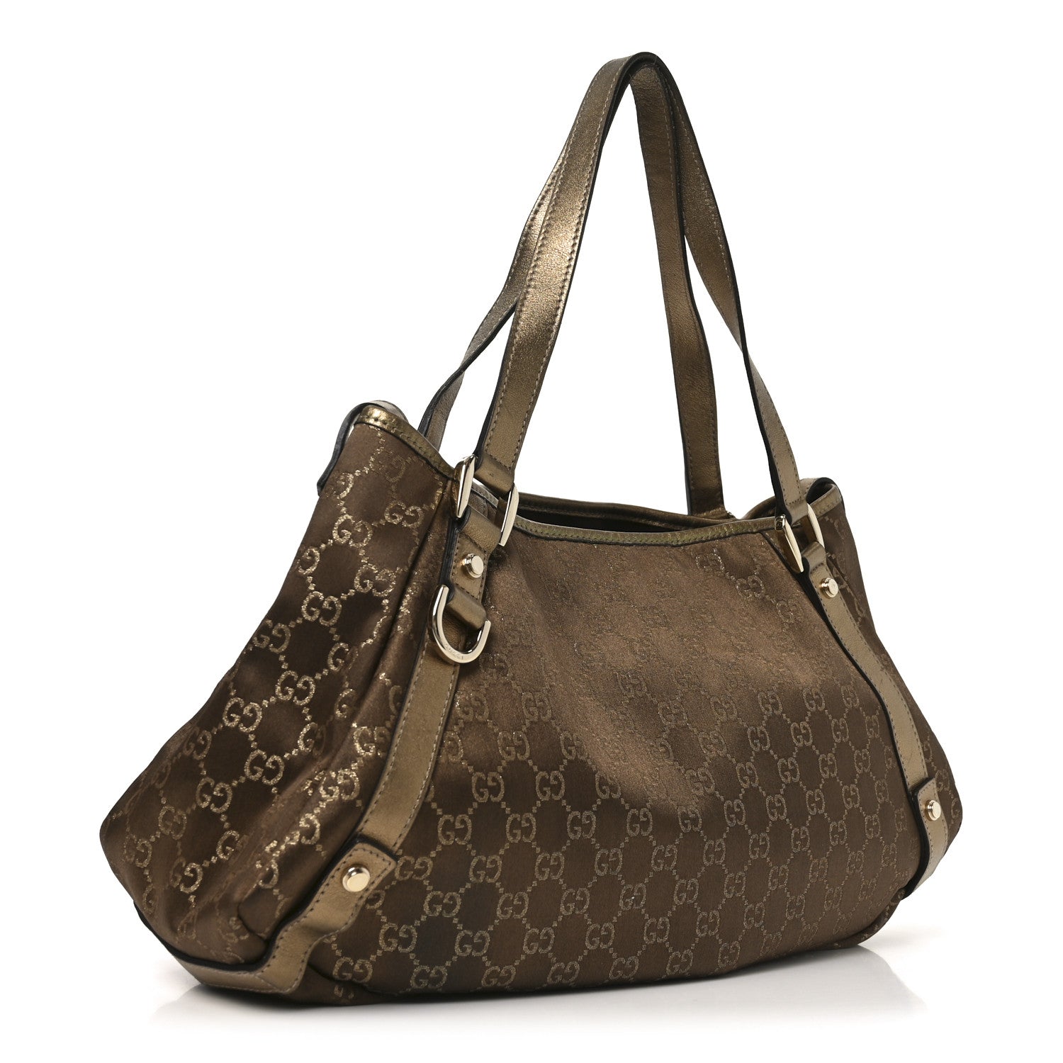 Satin Monogram Medium Abbey Shoulder Bag Bronze