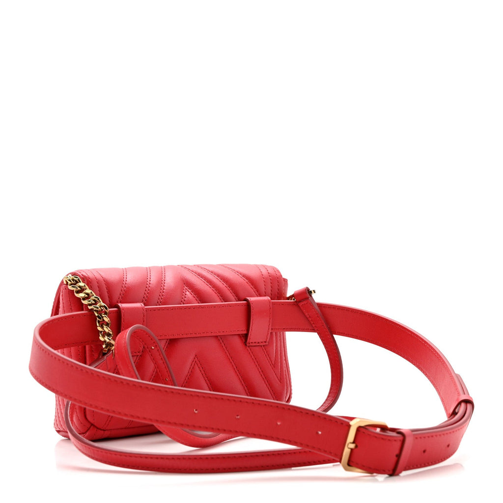 Calfskin Quilted Small Patricia Belt Bag Ruby Red