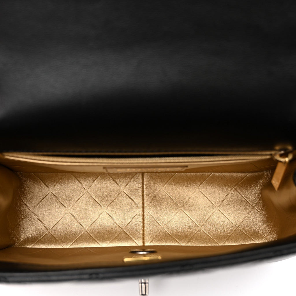 Lambskin Quilted Small Coco Clips Single Flap Black