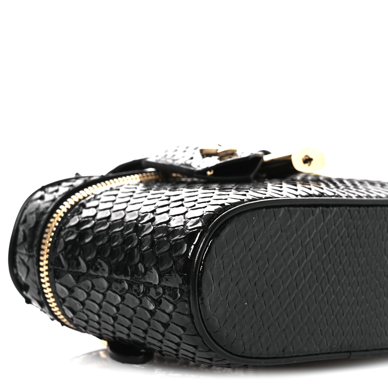 Snakeskin Vanity Pouch Black