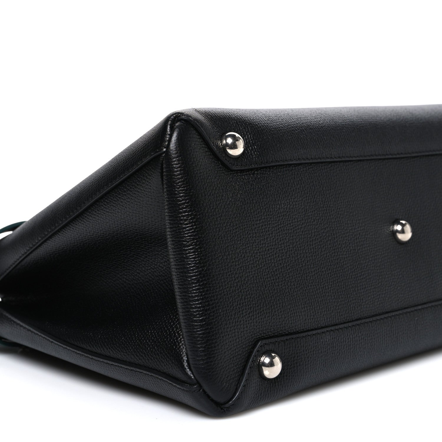 Derby Calfskin House Check Medium Banner Tote Black Sea Green