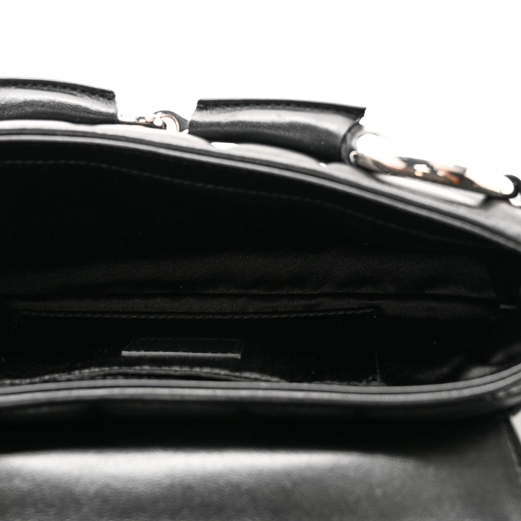 Nappa Vertical Matelasse Small Maxi Horsebit Chain Shoulder Bag Black