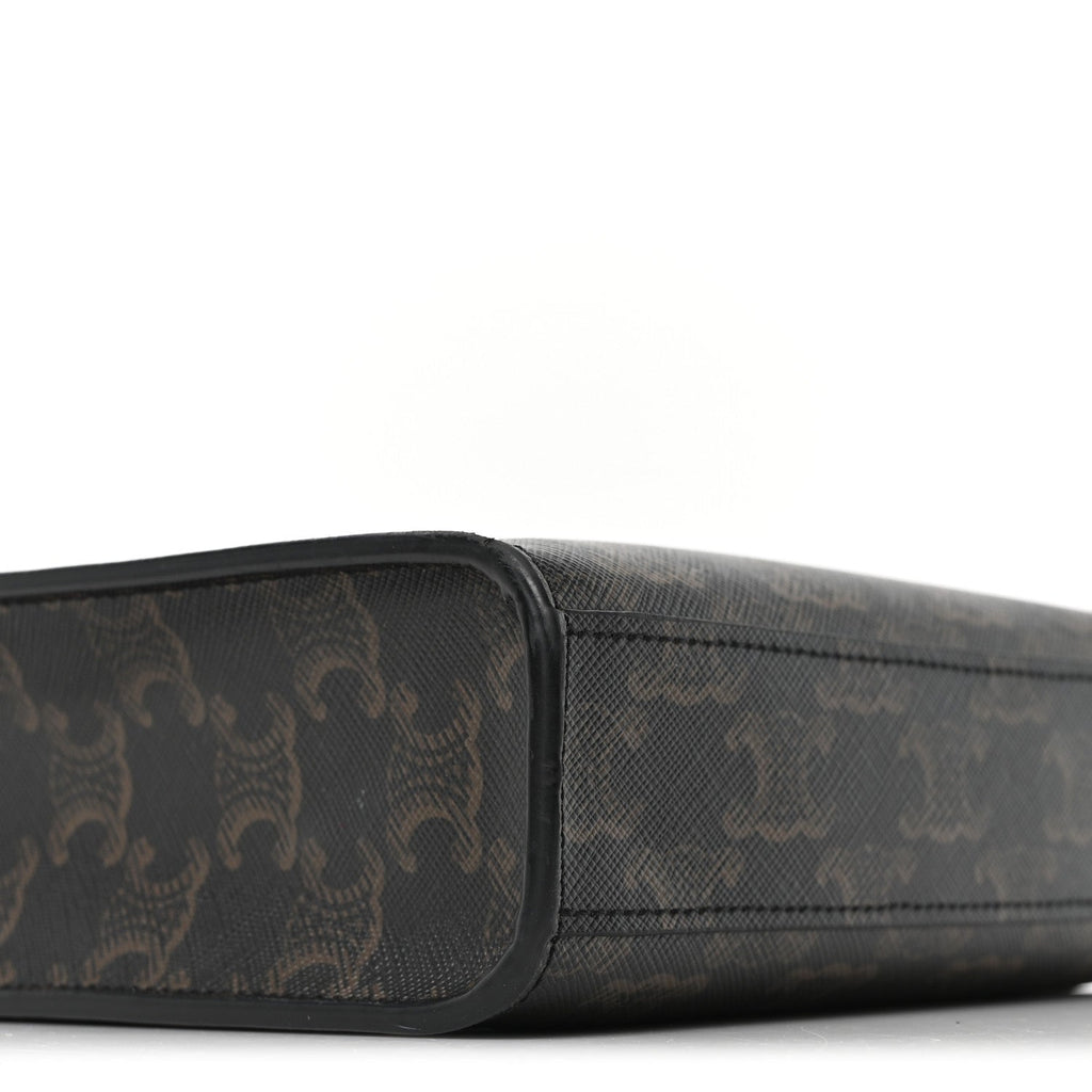 Triomphe Canvas Calfskin Mini Vertical Cabas Tan