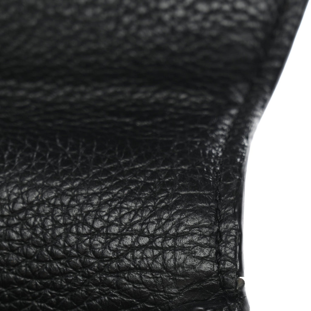 Grained Calfskin Small Marcie Saddle Bag Black