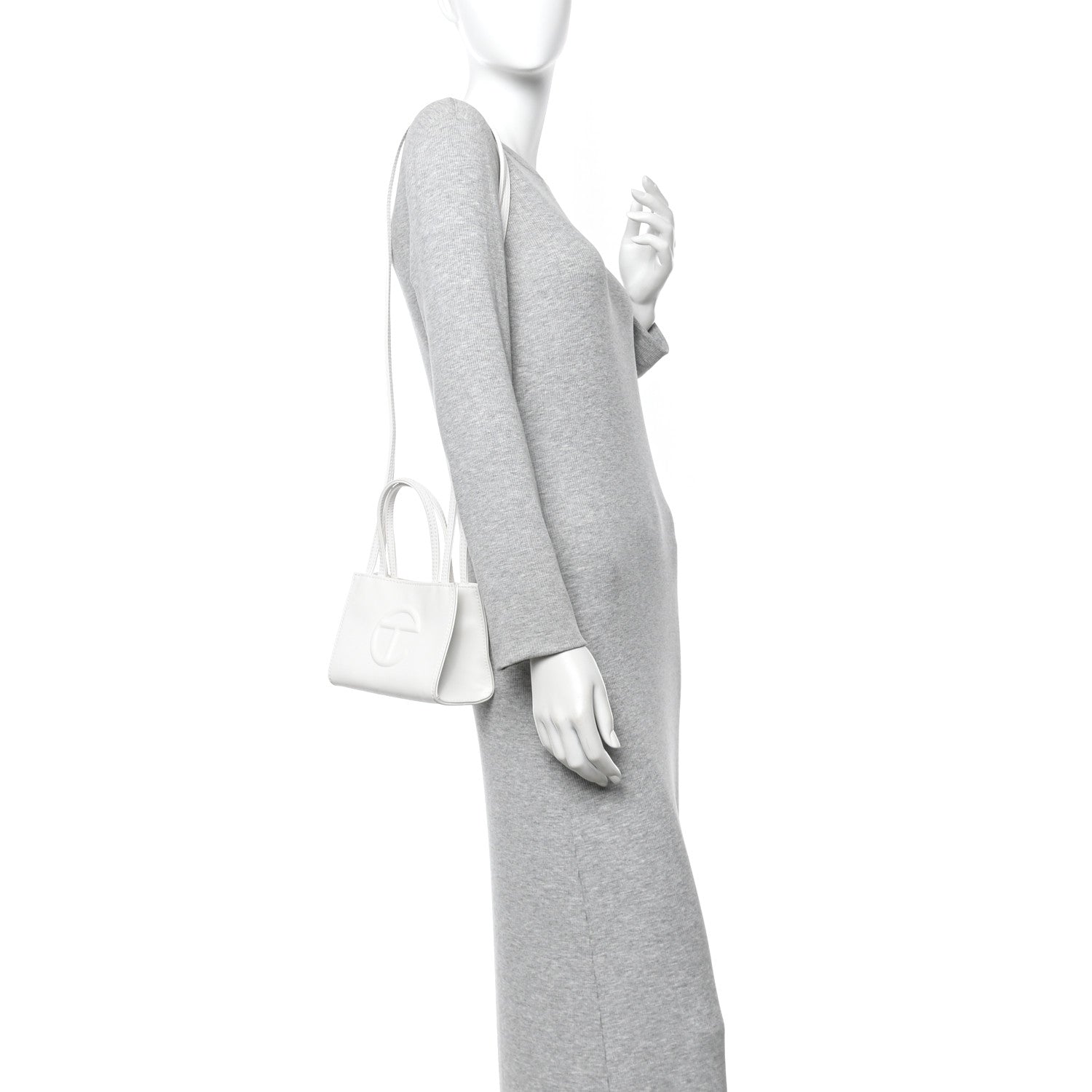 Vegan Leather Small Shopping Bag White