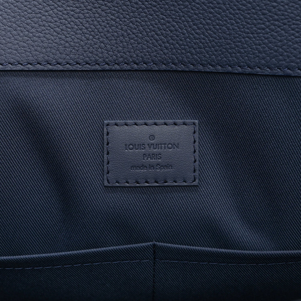 Grained Calfskin LV Aerogram Tote Navy