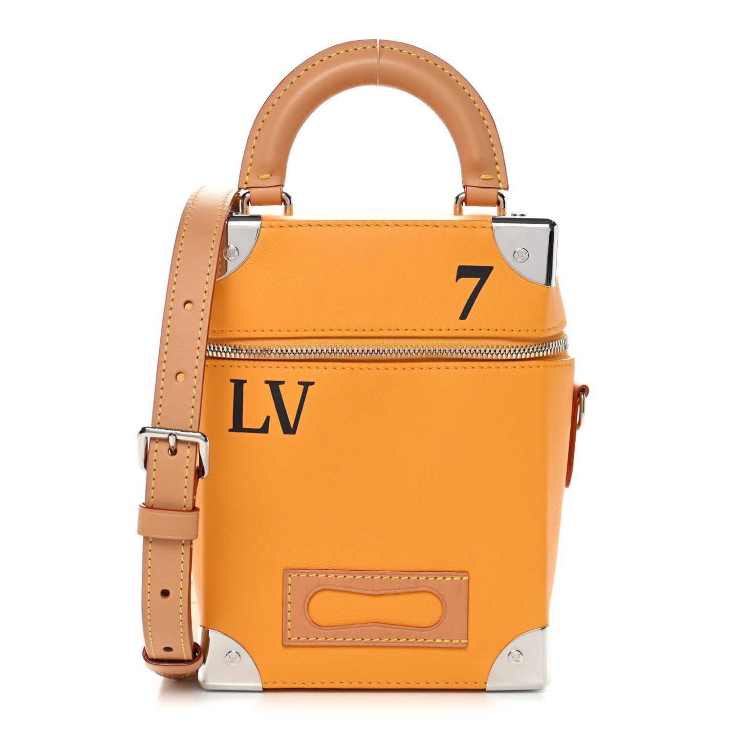 Calfskin N°7 Vertical Box Trunk Yellow