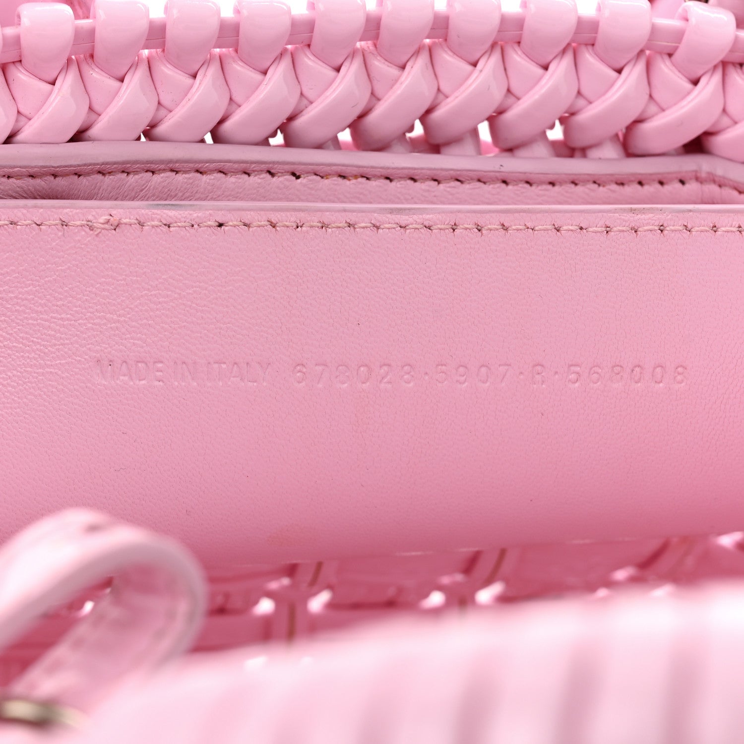 Faux Calfskin Braided Varnished XXS Bistro Basket Candy Pink
