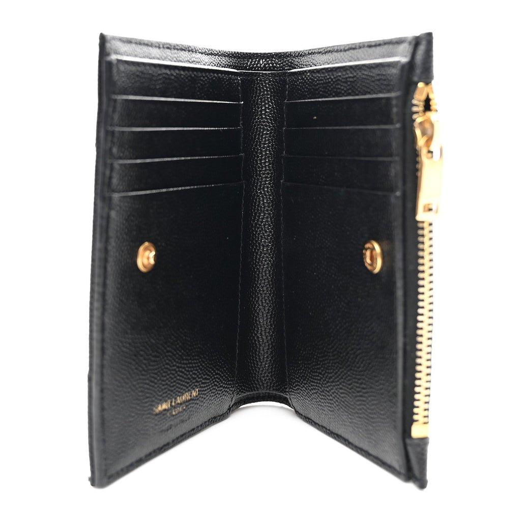 Grain De Poudre Matelasse Chevron Monogram Zipped  Case Black