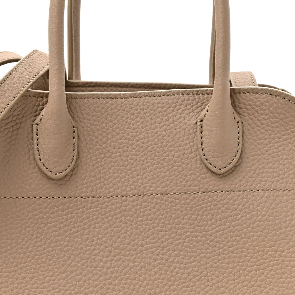 Grained Calfskin Soft Margaux 10 Bag Dark Taupe
