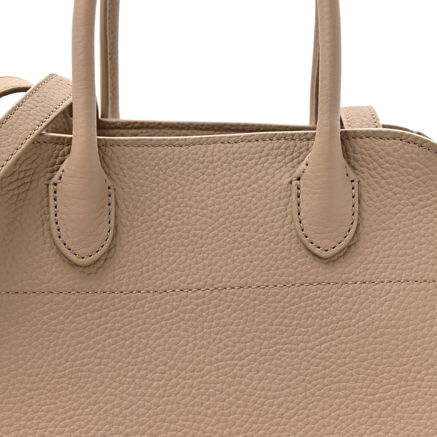 Grained Calfskin Soft Margaux 10 Bag Dark Taupe