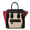 Canvas Smooth Calfskin Micro Tri-Color Luggage Carmin